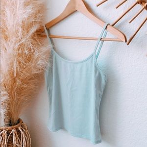 LIGHT BLUE simple ribbed tank